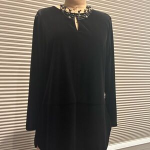 NWT LAUREN- Ralph Lauren black velvet top in size large